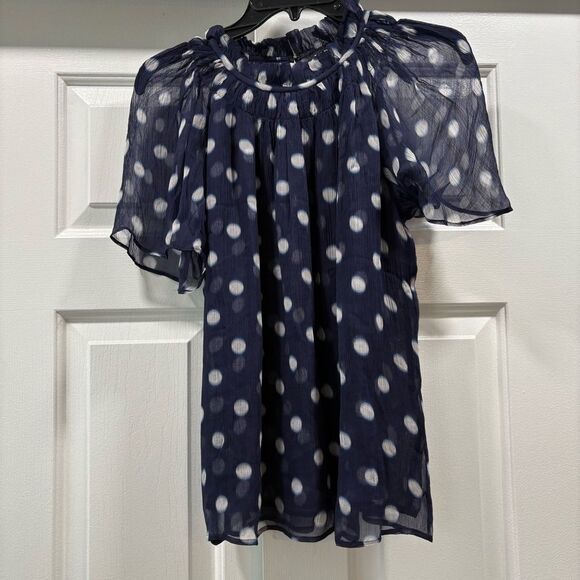 NWT J. Crew Dark Evening Ombre Crinkle Chiffon Smocked Top Size XS - Picture 4 of 12